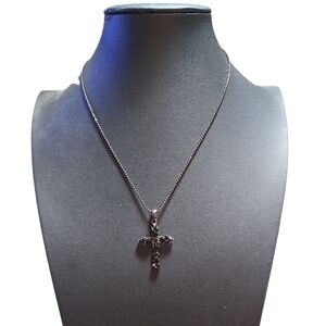 Black Marcasite Cross Pendent Necklace 12